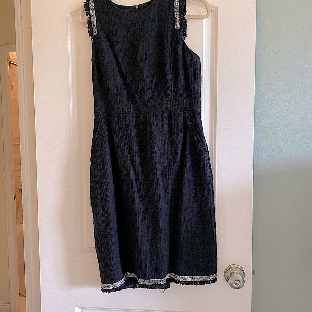 J. Crew Black tweed shift dress